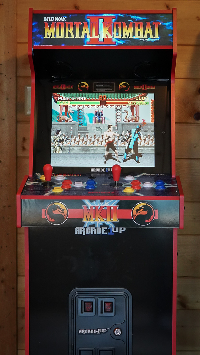 Mortal Kombat II arcade cabinet in the bunk room